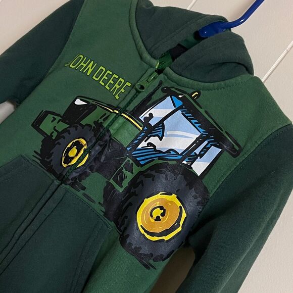 John Deer Full Zip Fleece Hoddie 2T - Picture 2 of 7